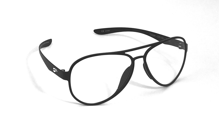 Flying Eyes Cooper Aviator sunglasses with thin temples for headset comfort
