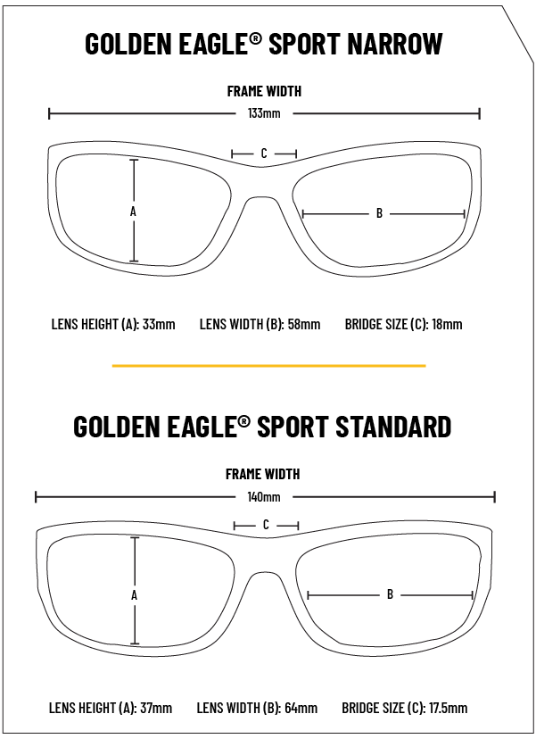 goggles size chart Golden Eagle Sport® RX – FlyingEyesOptics