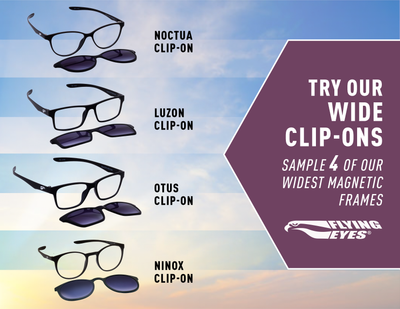 Try On Kit Eyeglasses Wide Clip-On Magnetic Clips