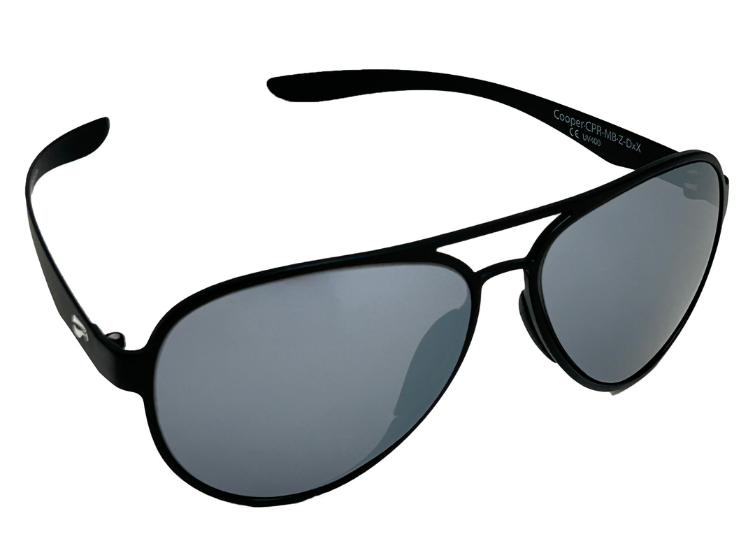Flying Eyes Cooper Aviator sunglasses with thin temples for headset comfort