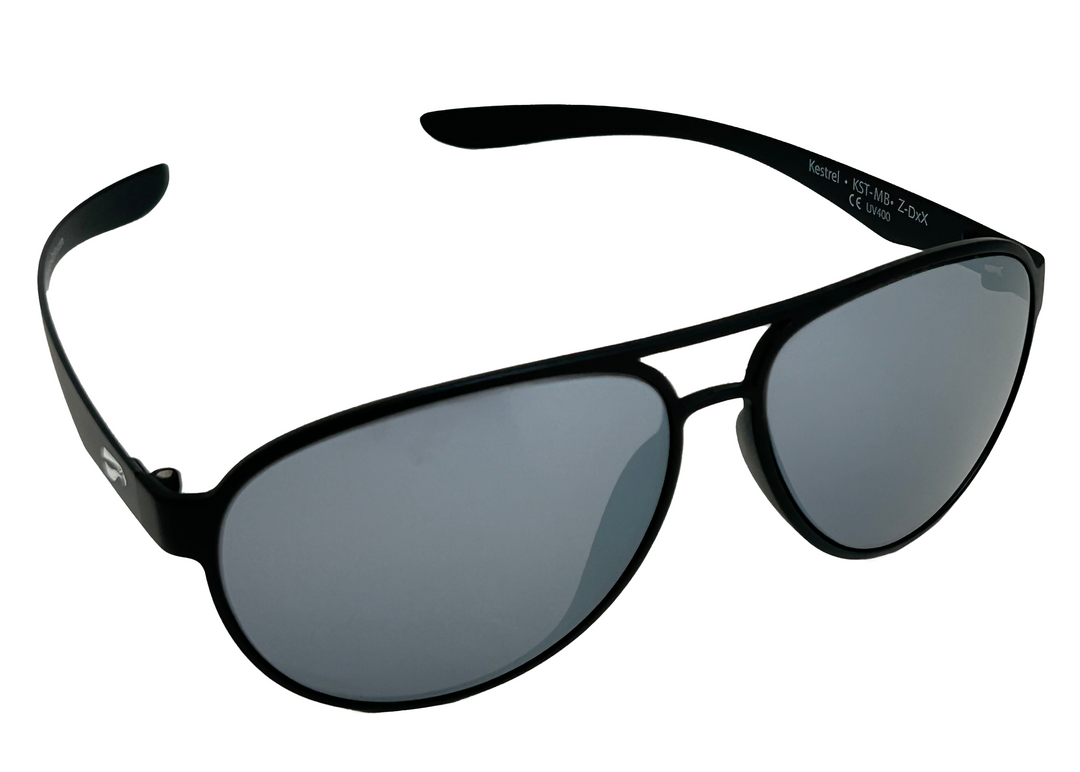 Cooper Aviator Matte Black Polarized Solid Gray