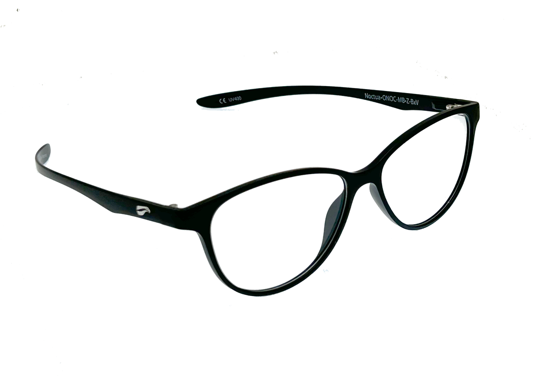 Noctua prescription-ready frames with a smooth, curvy design and ultra-light flexible temples
