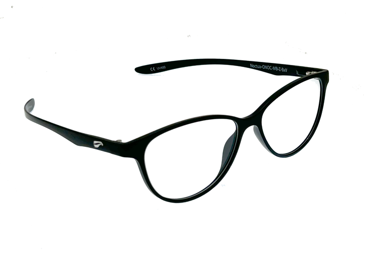 Noctua prescription-ready frames with a smooth, curvy design and ultra-light flexible temples