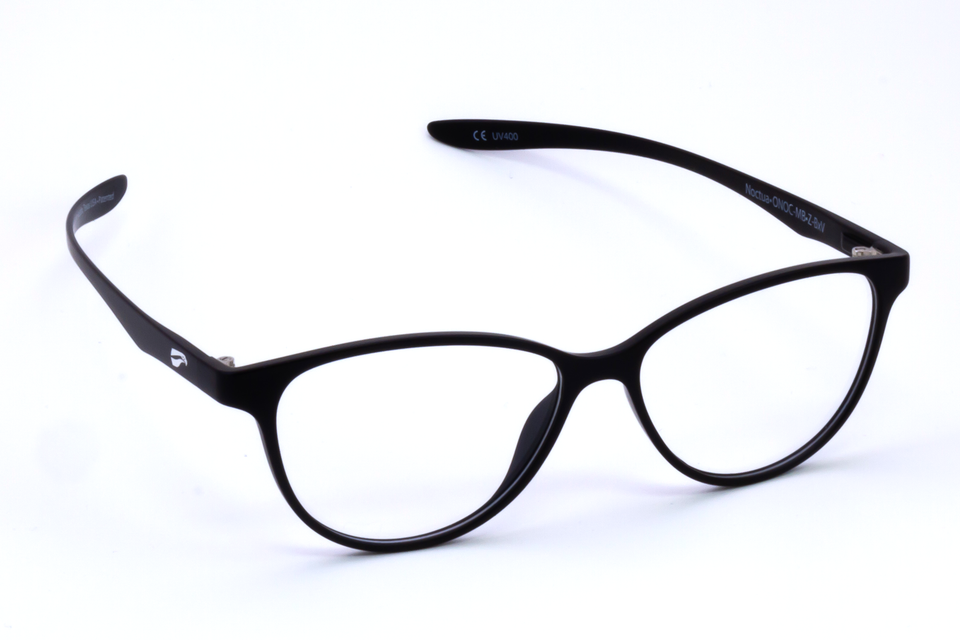 Noctua prescription-ready frames with a smooth, curvy design and ultra-light flexible temples