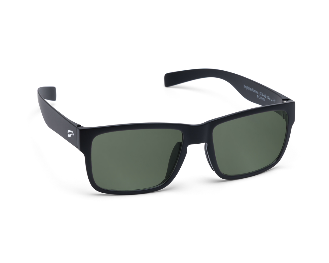 Flying Fisherman Polarized Sunglasses - Matte Black Square Frame With Green Mirror Lens