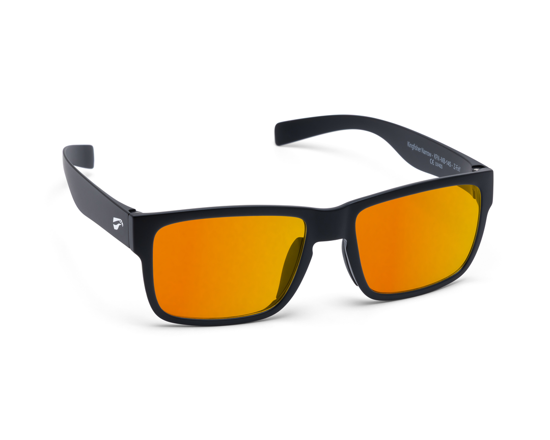 Narrow temple Kingfisher Osprey sunglasses for riders and pilots