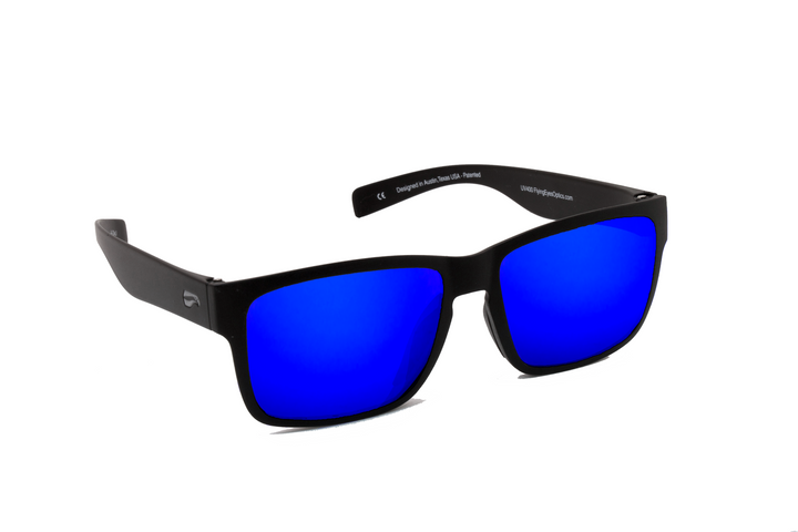 Narrow temple Kingfisher Osprey sunglasses for riders and pilots