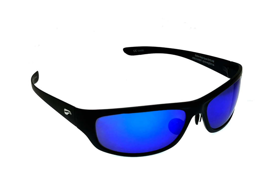 Golden Eagle Sport Sunglasses Z87 Large Frame Size Matte Black Yellow Tint